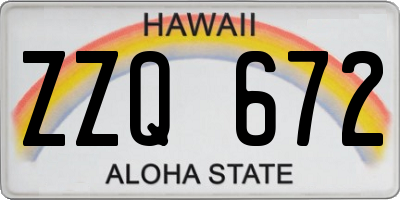 HI license plate ZZQ672