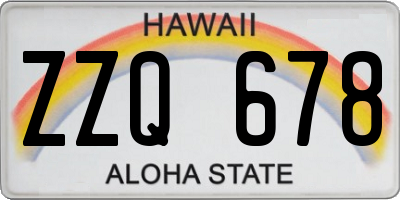 HI license plate ZZQ678