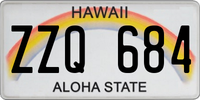 HI license plate ZZQ684