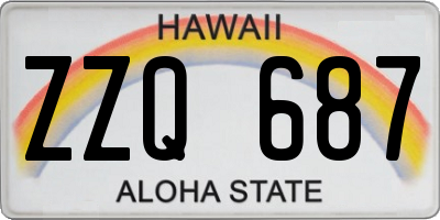 HI license plate ZZQ687