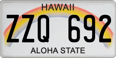 HI license plate ZZQ692
