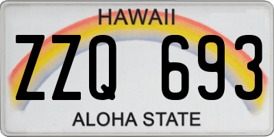 HI license plate ZZQ693