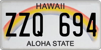 HI license plate ZZQ694