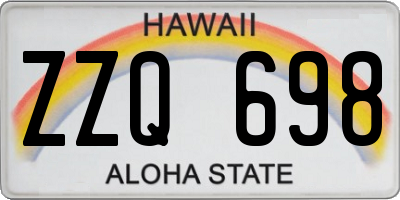 HI license plate ZZQ698