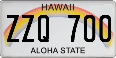 HI license plate ZZQ700