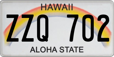 HI license plate ZZQ702