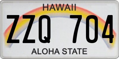 HI license plate ZZQ704