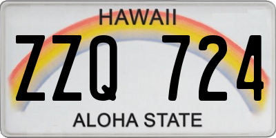 HI license plate ZZQ724