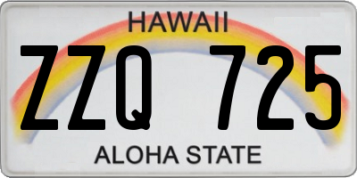 HI license plate ZZQ725