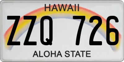 HI license plate ZZQ726