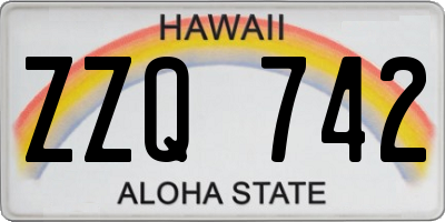 HI license plate ZZQ742