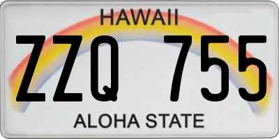 HI license plate ZZQ755
