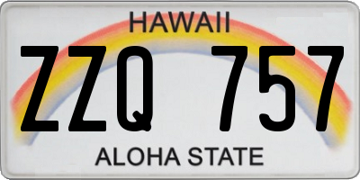 HI license plate ZZQ757