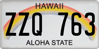 HI license plate ZZQ763