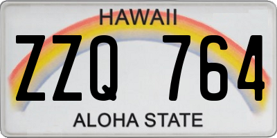 HI license plate ZZQ764