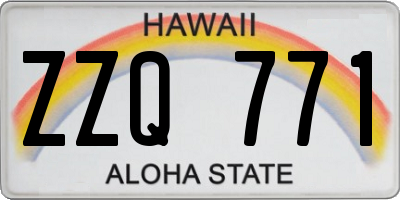 HI license plate ZZQ771