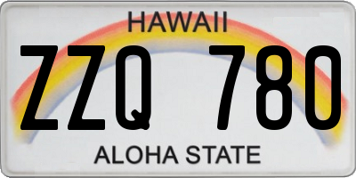 HI license plate ZZQ780