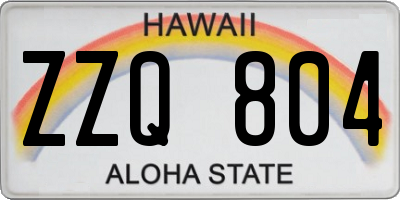 HI license plate ZZQ804