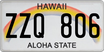HI license plate ZZQ806