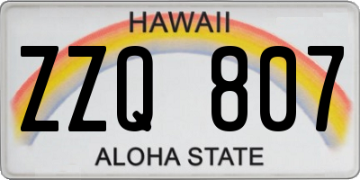 HI license plate ZZQ807