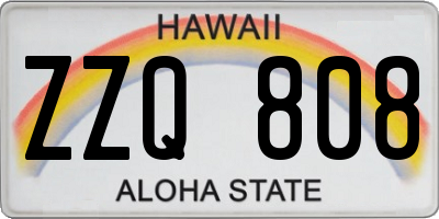 HI license plate ZZQ808