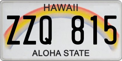 HI license plate ZZQ815