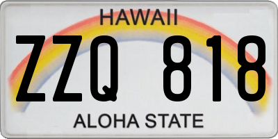 HI license plate ZZQ818