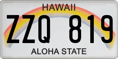 HI license plate ZZQ819