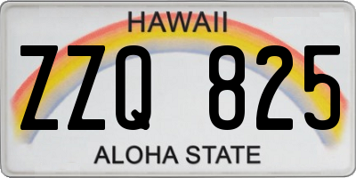 HI license plate ZZQ825