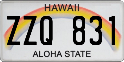 HI license plate ZZQ831