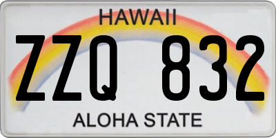 HI license plate ZZQ832