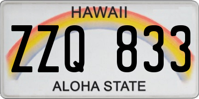 HI license plate ZZQ833