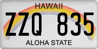 HI license plate ZZQ835