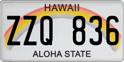 HI license plate ZZQ836