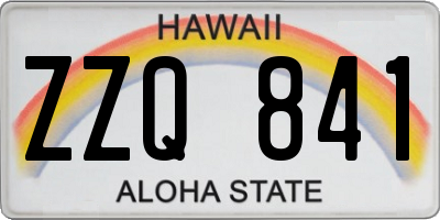 HI license plate ZZQ841