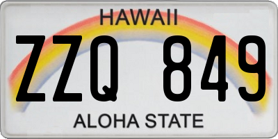 HI license plate ZZQ849