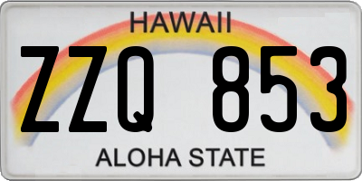 HI license plate ZZQ853