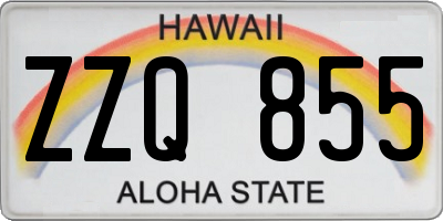 HI license plate ZZQ855