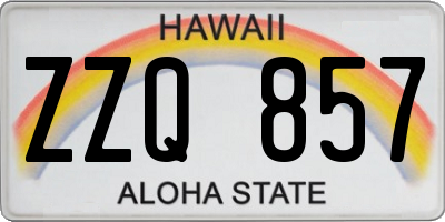 HI license plate ZZQ857