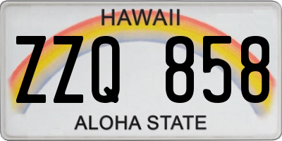 HI license plate ZZQ858