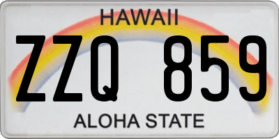 HI license plate ZZQ859