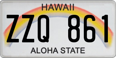 HI license plate ZZQ861