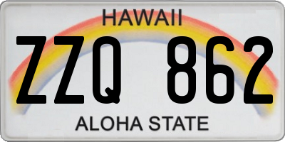 HI license plate ZZQ862