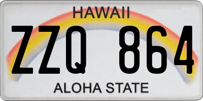 HI license plate ZZQ864