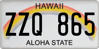 HI license plate ZZQ865