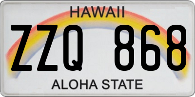 HI license plate ZZQ868