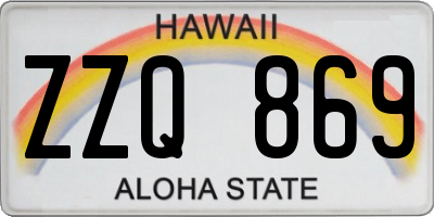 HI license plate ZZQ869