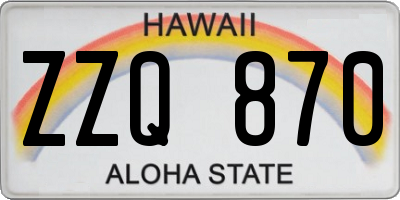 HI license plate ZZQ870