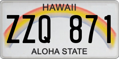 HI license plate ZZQ871