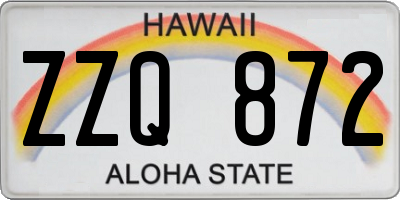 HI license plate ZZQ872